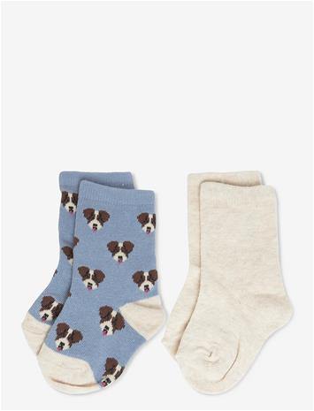 MANGO Pack Of 2 Puppy Socks - MEDIUM BLUE - 94
