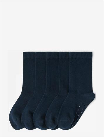 LINDEX Sock 5 P Sb Solid Antislip - NAVY - 25/27
