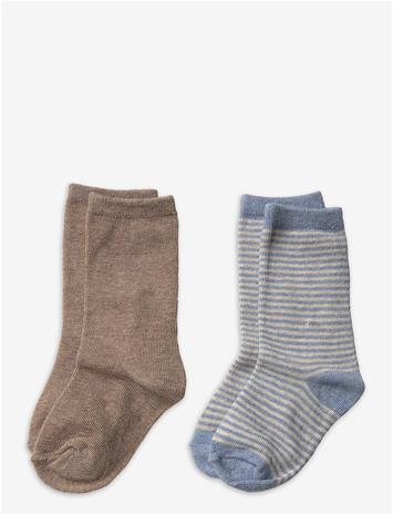 MANGO 2 Pack Ribbed Socks - LT-PASTEL BLUE - 104
