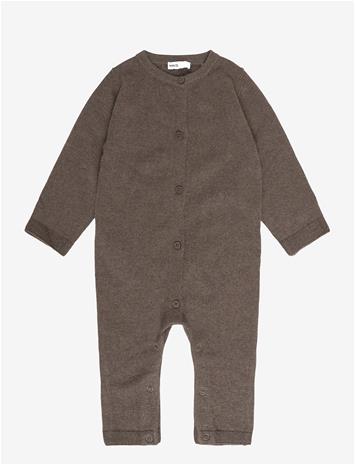 MANGO Single-Knit Button-Up Jumpsuit - DARK BROWN - 62