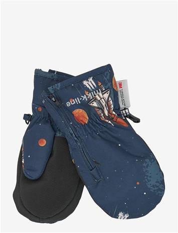 MIKK-LINE Polyester Mittens Aop W. Zip - SPACE AOP - 98/104