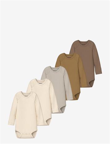 NAME IT Nbnbody 5P Ls Solid Rib Noos - COCA MOCHA - 68