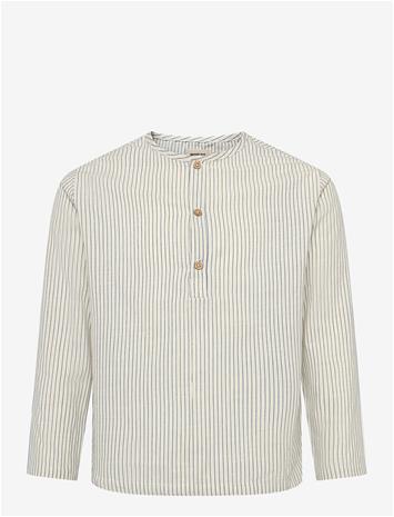 WHEAT Shirt Bjørk - DARK BLUE STRIPE - 98