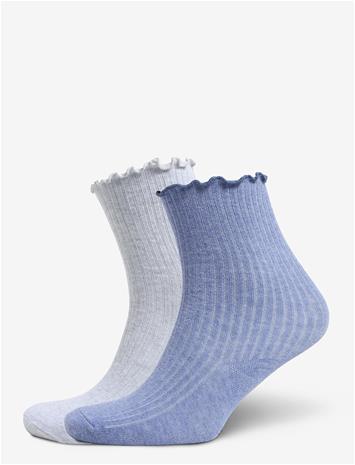 MANGO 2 Pack Ribbed Socks - LT-PASTEL PURPLE - M