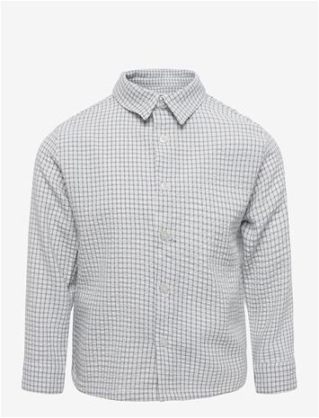 MANGO Straight Checkered Shirt - NATURAL WHITE - 104