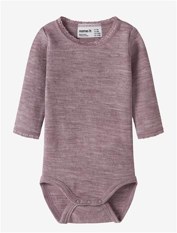 NAME IT Nbfwang Wool Needle Ls Body Solid Noos - TOADSTOOL - 62