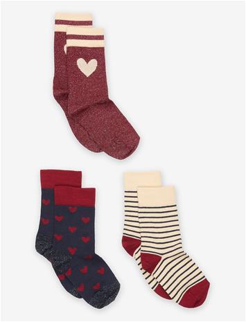 MP DENMARK Maja Socks - 3-Pack - KARANDA RED - 25/28
