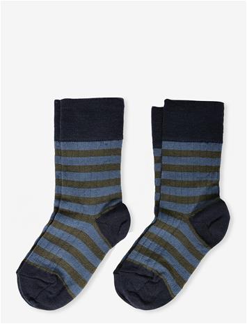FUB 2-Pack Classic Striped Socks - DARK NAVY,MOSS - 22/24