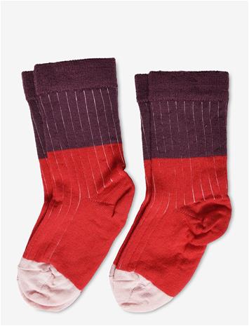 FUB 2-Pack Contrast Rib Socks - CLASSIC RED - 29/32