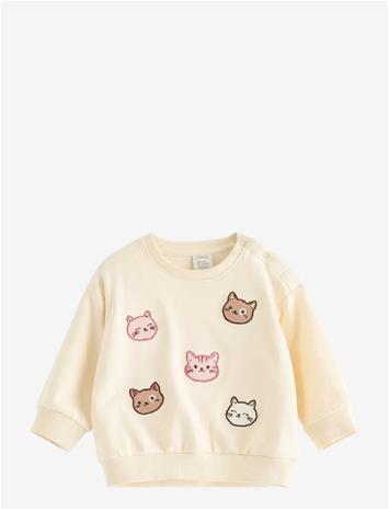 LINDEX Sweatshirt With Brushed Inside - WHITE - 104
