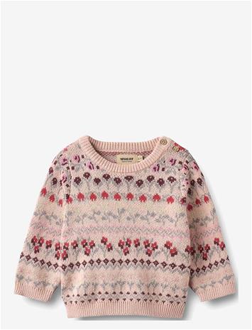 WHEAT Jacquard Pullover Mikmak - DIM ROSE - 80