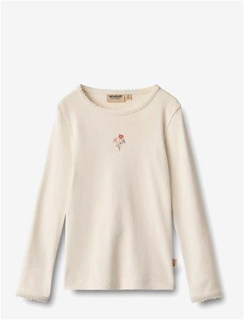 WHEAT T-Shirt L/S Print Belis - EGGSHELL - 140