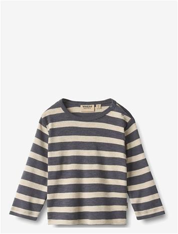 WHEAT T-Shirt L/S Milo - GREYBLUE STRIPE - 80 – kuva 2/2