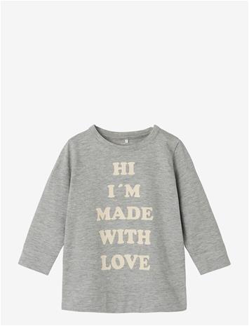 NAME IT Nbflaba Ls Top - GREY MELANGE - 68