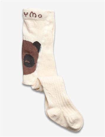 MINYMO Baby Stocking W.effect On Back - OFFWHITE - 68\74