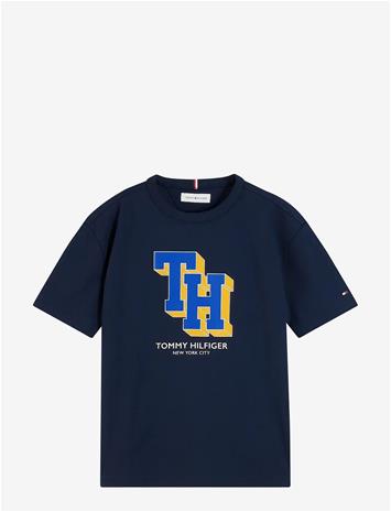 TOMMY HILFIGER Th Logo Tee - DARK BLUE - 128