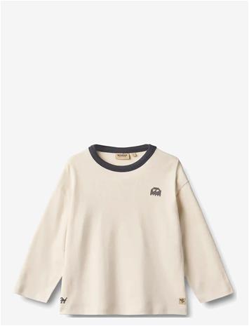 WHEAT T-Shirt L/S Calvin - EGGSHELL - 116