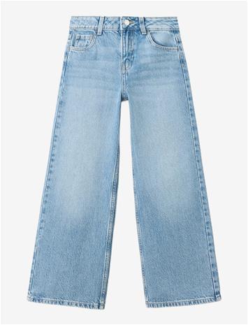 MANGO Wide Leg Mid-Rise Jeans - OPEN BLUE - 122