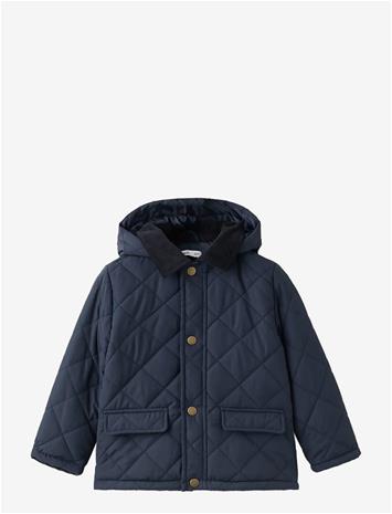 MANGO Quilted Jacket With Corduroy Collar - NAVY - 98