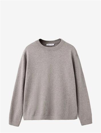 MANGO 100% Cotton Fine-Knit Sweater - MEDIUM BROWN - 116