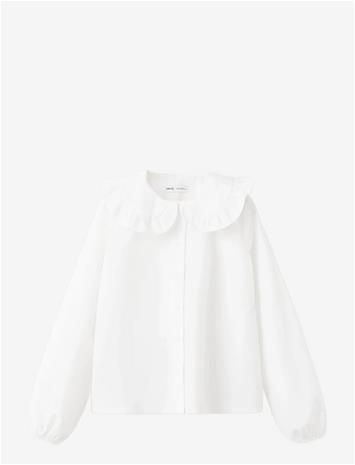 MANGO Double Baby-Collar Shirt - WHITE - 140