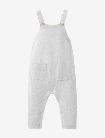 MANGO Long Knitted Dungarees With Pockets - MEDIUM GREY - 62
