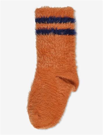 MINI RODINI Stripe Fluffy 1-Pack Socks - ORANGE - 28/31