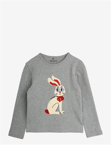 MINI RODINI Rabbit Application Ls Top - GREY MELANGE - 104/110