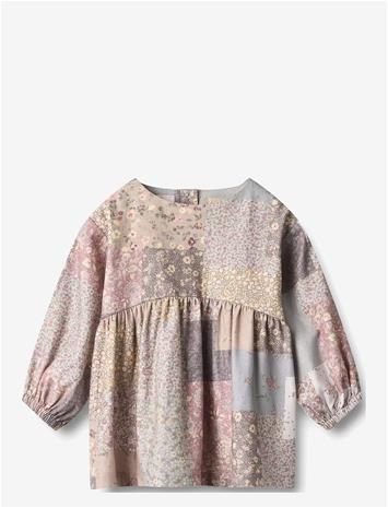 WHEAT Dress L/S Herdis - PATCHWORK FLOWERS - 68