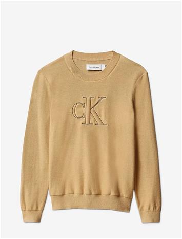 CALVIN KLEIN Quilted Monogram Sweater - SANDY BEIGE - 170 – kuva 2/2