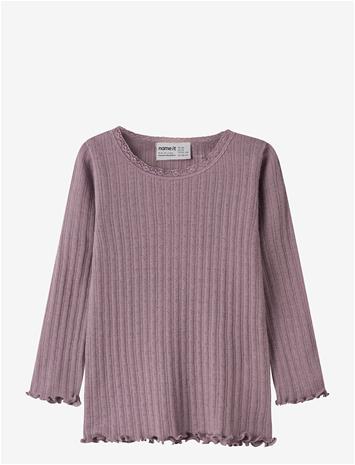 NAME IT Nmfwossa Wo/Si Rib Ls Top - TOADSTOOL - 98 – kuva 2/2