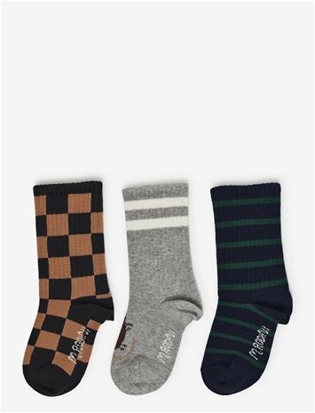MINI RODINI Chess Check 3-Pack Socks - MULTI - 28/31 – kuva 2/2