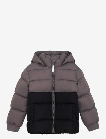 MINYMO Quilted Jacket Colorblock - DARK GULL GREY - 116