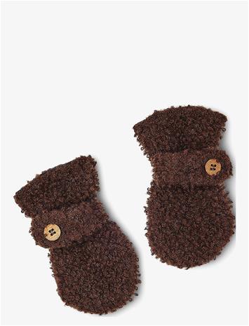 SMALLSTUFF Mittens Bouclé Merino Wool - BROWN - 68-74