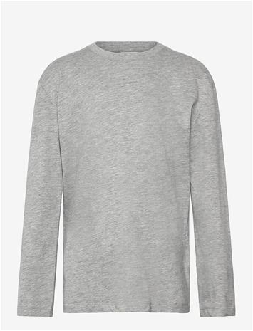 ENKEL STUDIO Basic O-Neck Tee L/S - GREY MEL - 146 – kuva 2/2
