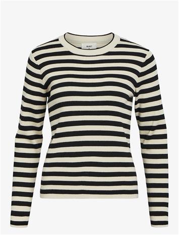 OBJECT Objester Sli L/S Knit Pullover Noos - SANDSHELL - M