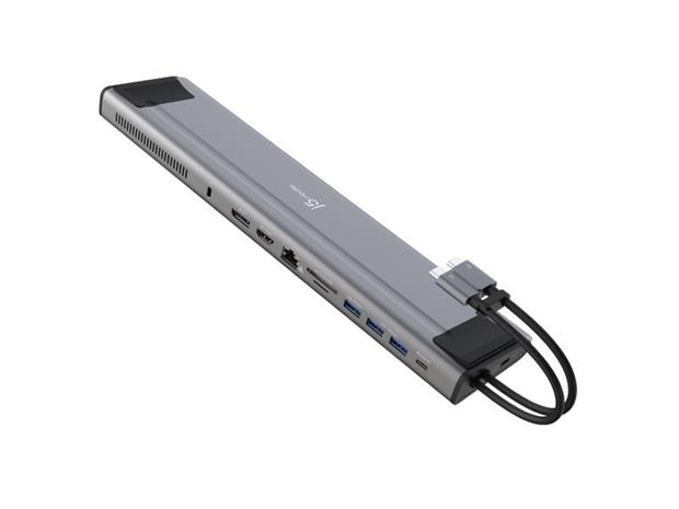 j5create JCD552 M.2 NVMe® USB-C® Gen 2 Docking Station, Silver and Black
