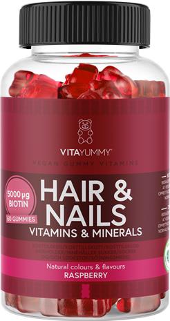 Hår & Naglar Hallon 60 Gummies