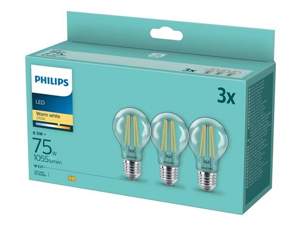 Philips LED-lamppu LED-klassikko 75W A60 E27 WW CLND3PF/6DISC E27