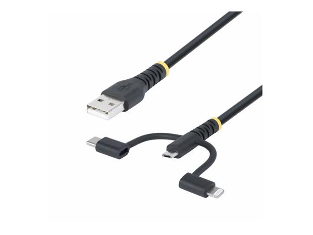 StarTech.com 3.3ft USB Multi Charging Cable Lightning/Micro-USB/Type-C - USB cable kit - 1 m