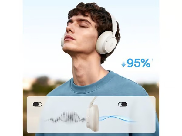 Baseus Bass BH1 NC Lite Wireless Over-Ear Headphones with ANC - White – kuva 4/4