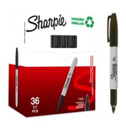 Sharpie Fine Black box of 32+4