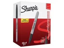 Sharpie Fine Black box of 32+4