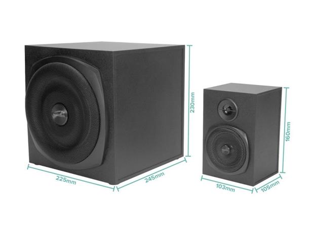 Speed-Link GRAVITY LT 2.1 Subwoofer System - Black - 2.1 kanava - musta