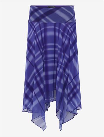 MANGO Long Flared Skirt - MEDIUM BLUE - 38