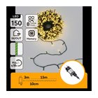 Aigostar - LED-ulkoiset jouluvalot 150xLED/8 toimintoa 18m IP44 lämmin valkoinen