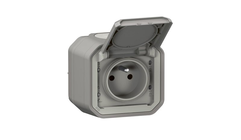 Legrand - Ulkoinen pistorasia PLEXO 250V IP55 harmaa – kuva 1/1