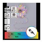 Aigostar - LED ulkokäyttöinen jouluvaloketju 1500xLED/8 toimintoa 78m IP44 monivärinen