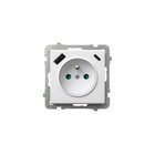 Ospel - Kotitalouspistorasia ilman kehystä 230V + 1xUSB-A + 1xUSB-C SONATA valkoinen