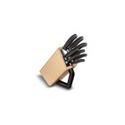 Victorinox - SWISS CLASSIC 9-osainen keittiöveitsisarja telineessä, pyökki/beige